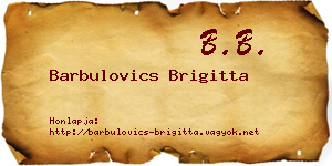 Barbulovics Brigitta névjegykártya